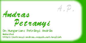 andras petranyi business card