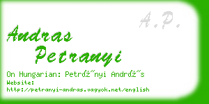 andras petranyi business card